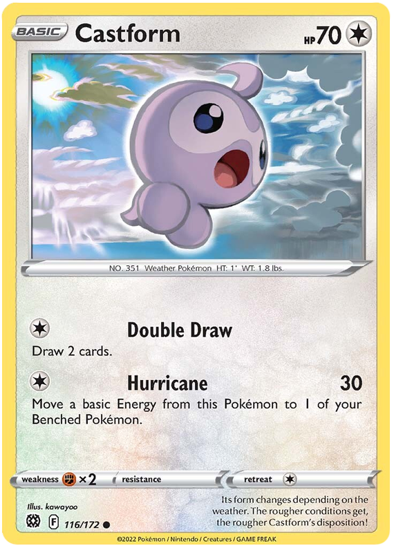 Pokemon Card Brilliant Stars 116/172 Castform Common