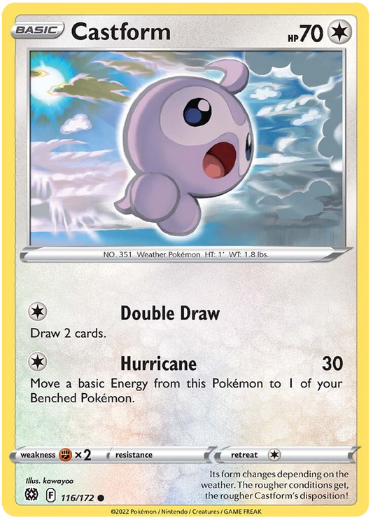 Pokemon Card Brilliant Stars 116/172 Castform Common