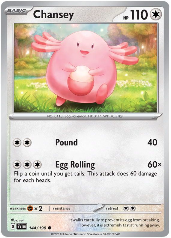 Pokemon Card Scarlet & Violet 144/198 Chansey Common *MINT*