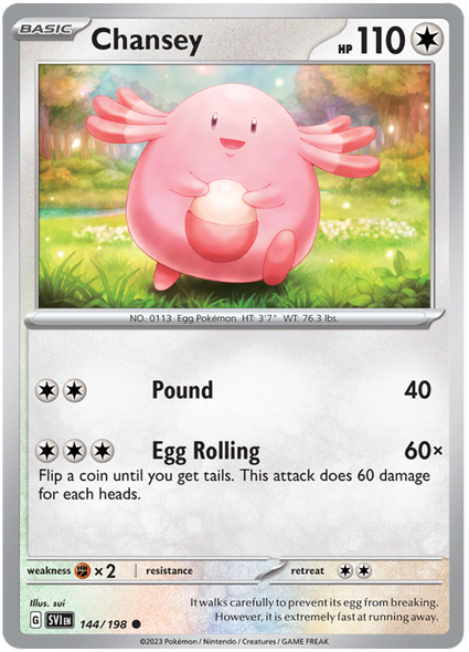 Pokemon Card Scarlet & Violet 144/198 Chansey Common *MINT*