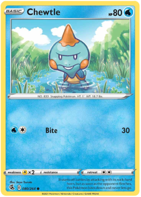 Pokemon Card Fusion Strike 080/264 80/264 Chewtle Common