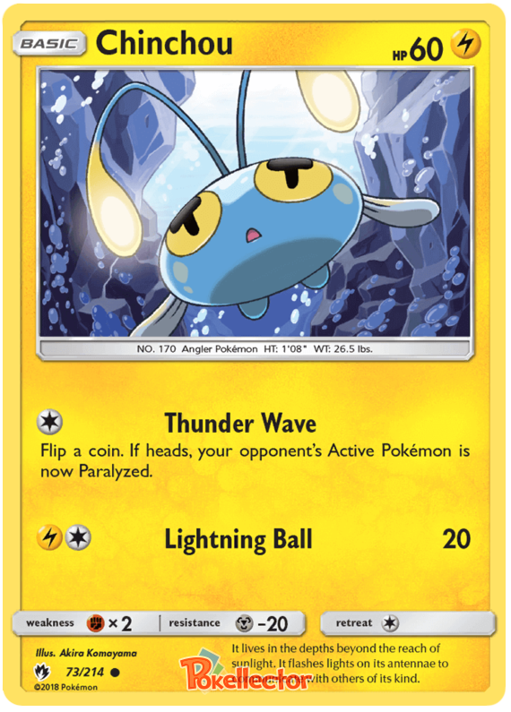 Pokemon Card Lost Thunder 73/214 073/214 Chinchou Common *MINT*