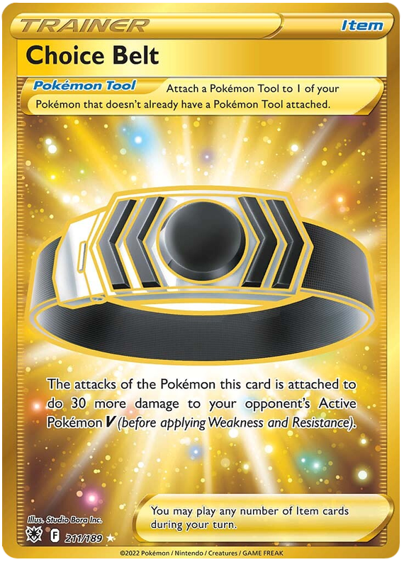 Pokemon Card Astral Radiance 211/189 Choice Belt Item Secret Rare