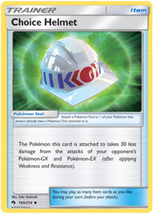 Pokemon Card Lost Thunder 169/214 Choice Helmet Item Uncommon *MINT*