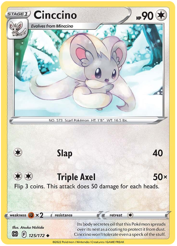 Pokemon Card Brilliant Stars 125/172 Cinccino Uncommon