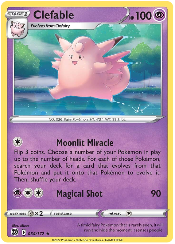 Pokemon Card Brilliant Stars 054/172 54/172 Clefable Rare