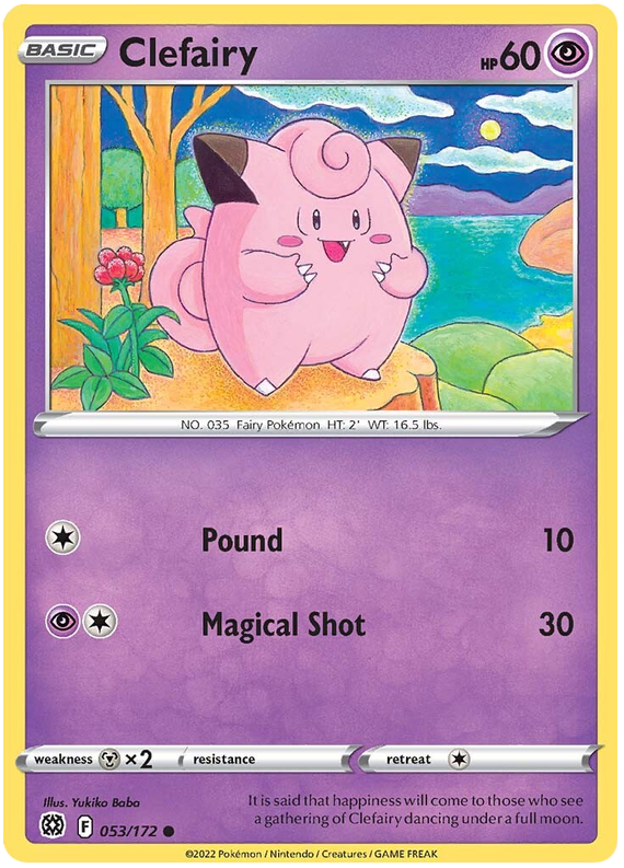 Pokemon Card Brilliant Stars 053/172 53/172 Clefairy Common