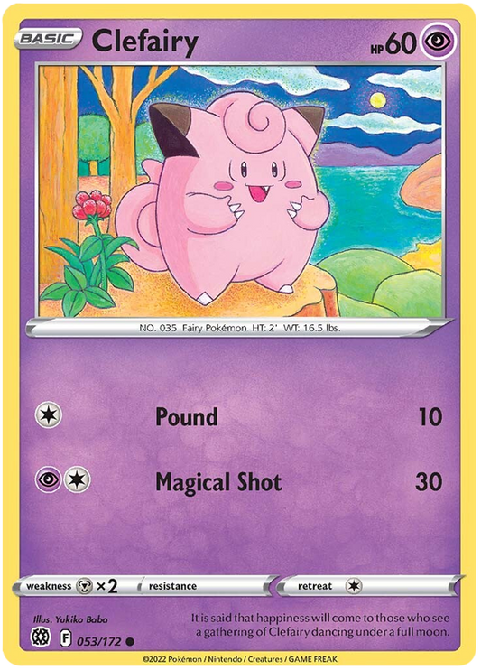 Pokemon Card Brilliant Stars 053/172 53/172 Clefairy Common