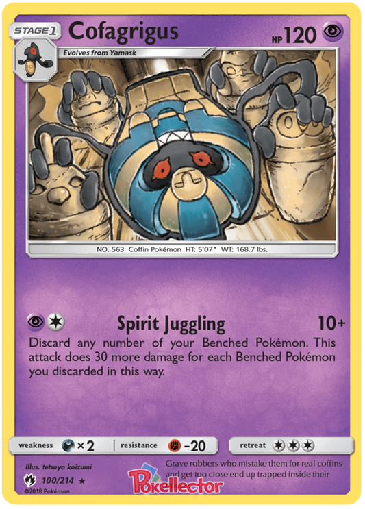 Pokemon Card Lost Thunder 100/214 Cofagrigus Rare *MINT*