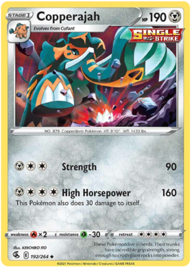 Pokemon Card Fusion Strike 192/264 Copperajah Uncommon