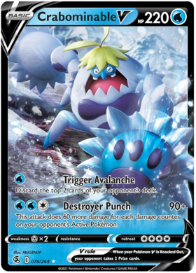 Pokemon Card Fusion Strike 076/264 76/264 Crabominable V Ultra Rare