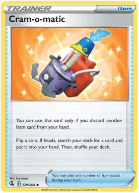 Pokemon Card Fusion Strike 229/264 Cram-o-matic Uncommon