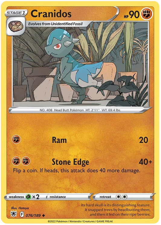 Pokemon Card Astral Radiance 76/189 076/189 Cranidos Uncommon