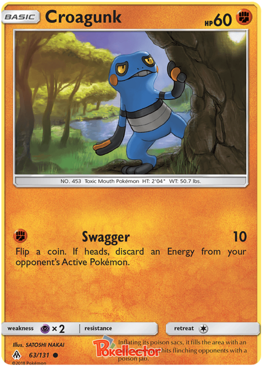 Pokemon Card Forbidden Light 63/131 063/131 Croagunk Common *MINT*