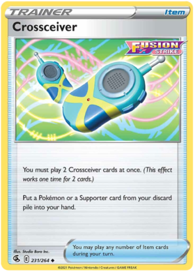 Pokemon Card Fusion Strike 231/264 Crossceiver Uncommon