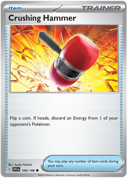 Pokemon Card Scarlet & Violet 168/198 Crushing Hammer Item Common *MINT*