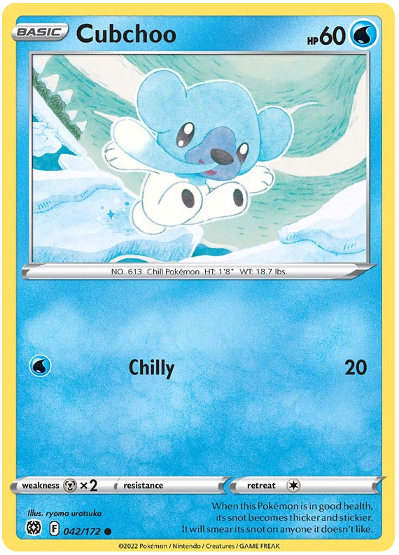 Pokemon Card Brilliant Stars 042/172 42/172 Cubchoo Common