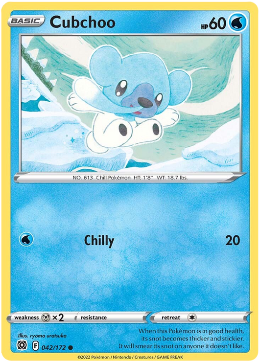 Pokemon Card Brilliant Stars 042/172 42/172 Cubchoo Common