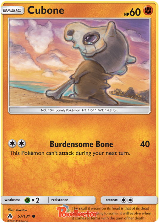 Pokemon Card Forbidden Light 57/131 057/131 Cubone Common *MINT*