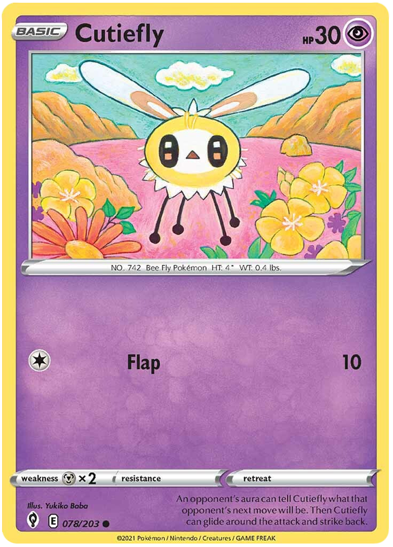 Pokemon Card Evolving Skies 78/203 078/203 Cutiefly Common