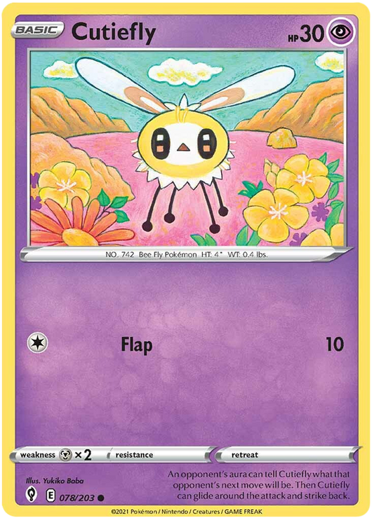 Pokemon Card Evolving Skies 78/203 078/203 Cutiefly Common