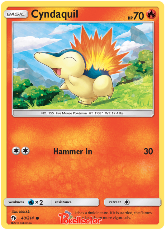 Pokemon Card Lost Thunder 40/214 040/214 Cyndaquil Common *MINT*