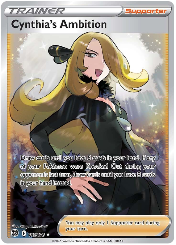 Pokemon Card Brilliant Stars 169/172 Cynthia's Ambition Full Art *M*