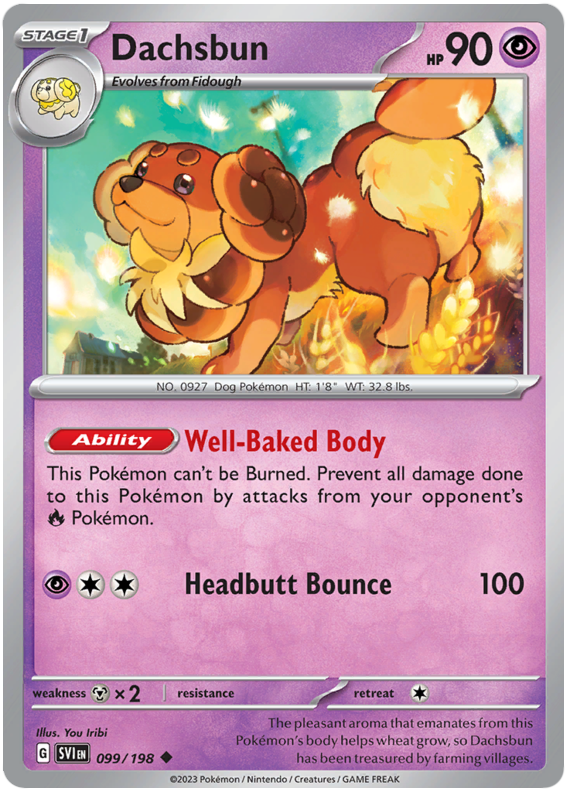 Pokemon Card Scarlet & Violet 099/198 99/198 Dachsbun Uncommon *MINT*