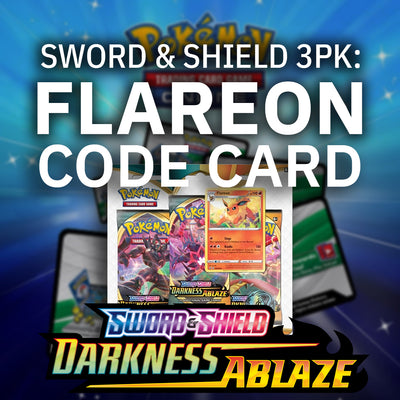 2x Pokemon Online (PTCGO) Code Card Darkness Ablaze 3pk: Flareon