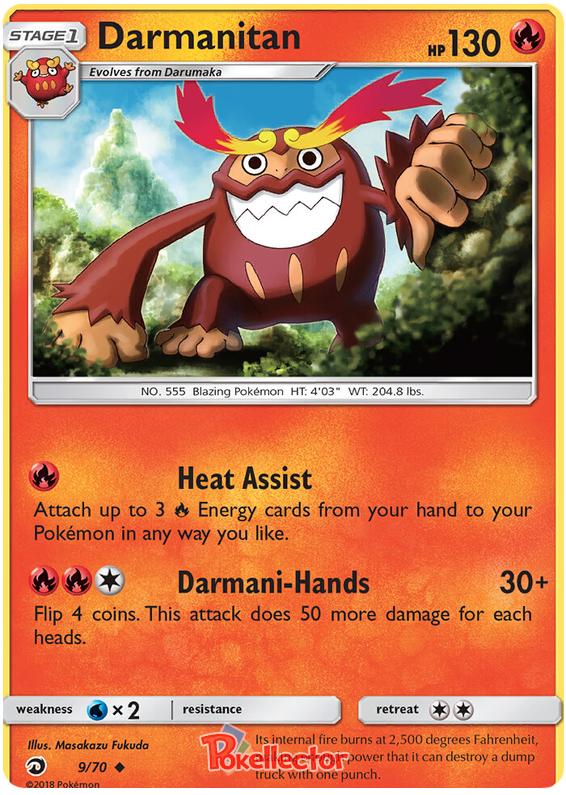 Pokemon Card Dragon Majesty 9/070 009/070 Darmanitan Uncommon