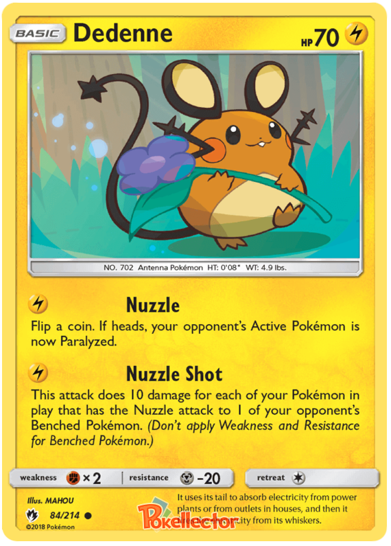 Pokemon Card Lost Thunder 84/214 084/214 Dedenne Common *MINT*