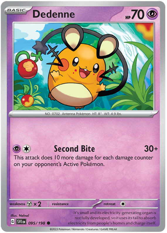 Pokemon Card Scarlet & Violet 095/198 95/198 Dedenne Common *MINT*