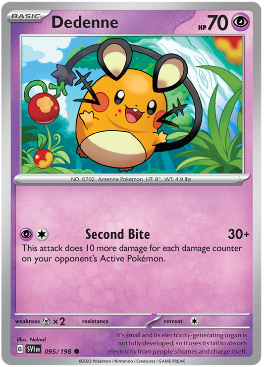 Pokemon Card Scarlet & Violet 095/198 95/198 Dedenne Common *MINT*