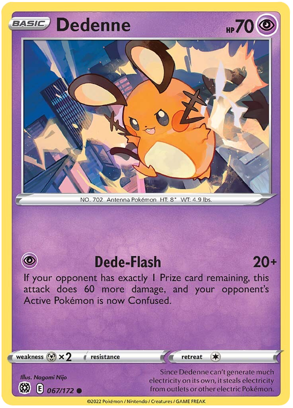 Pokemon Card Brilliant Stars 067/172 67/172 Dedenne Common