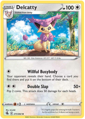 Pokemon Card Fusion Strike 211/264 Delcatty Uncommon