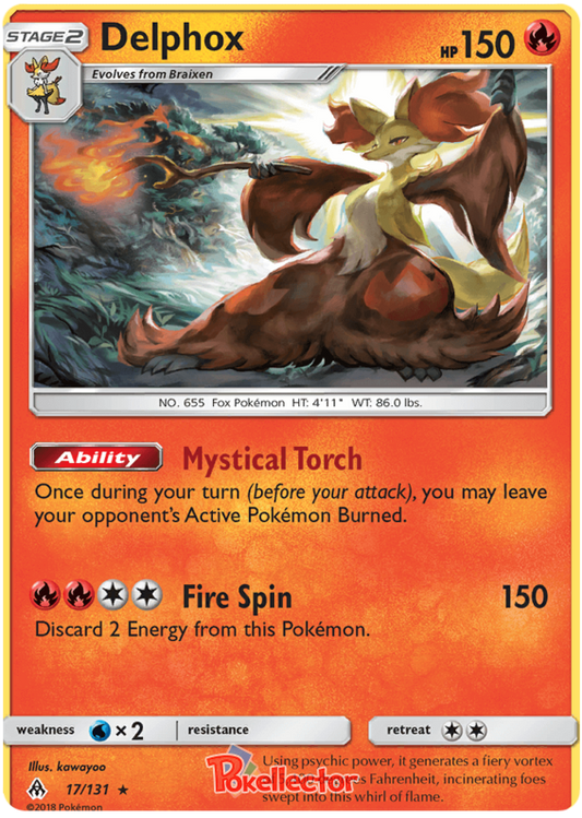 Pokemon Card Forbidden Light 17/131 017/131 Delphox Holo Rare *MINT*
