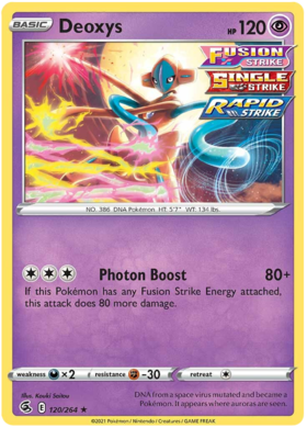 Pokemon Card Fusion Strike 120/264 Deoxys Holo Rare