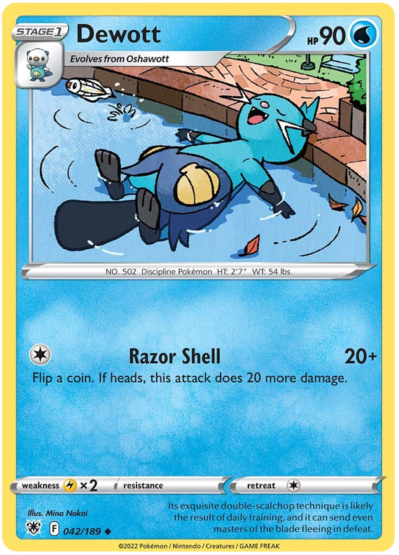 Pokemon Card Astral Radiance 42/189 042/189 Dewott Uncommon