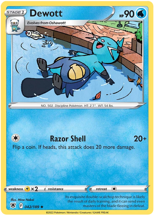 Pokemon Card Astral Radiance 42/189 042/189 Dewott Uncommon