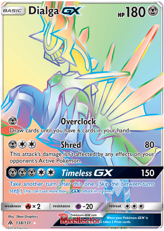 Pokemon Card Forbidden Light 138/131 Dialga GX Hyper Rare *MINT*
