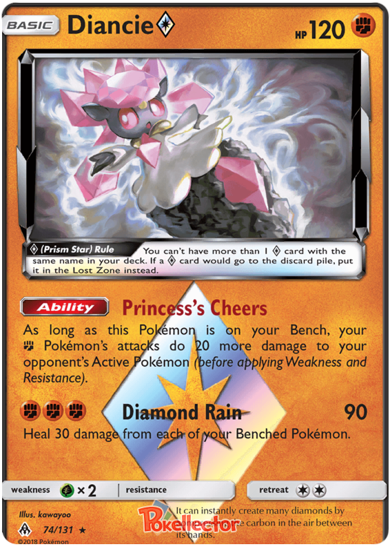 Pokemon Card Forbidden Light 74/131 074/131 Diancie Prism Star Prism Rare *MINT*