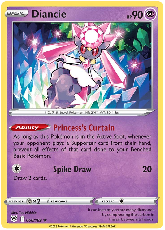 Pokemon Card Astral Radiance 68/189 068/189 Diancie Holo Rare