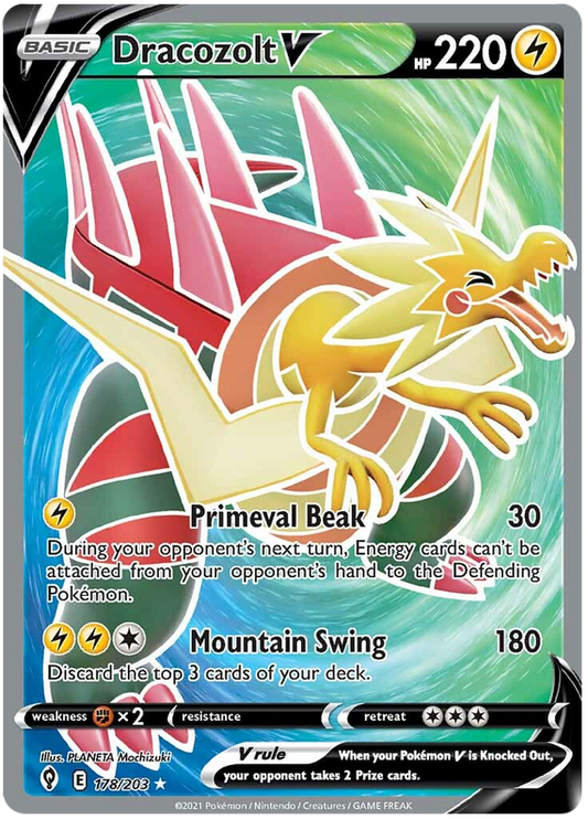 Pokemon Card Evolving Skies 178/203 178/203 Dracozolt V Full Art *M*