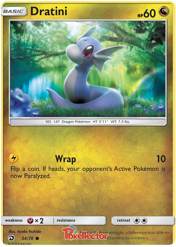 <transcy>Pokemon Card Dragon Majesty 34/070 034/070 Dratini Common</transcy>