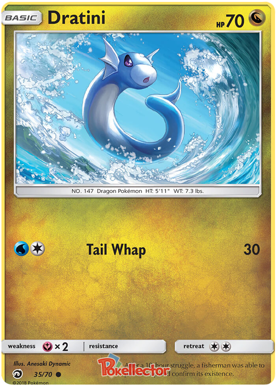 <transcy>Pokemon Card Dragon Majesty 35/070 035/070 Dratini Common</transcy>