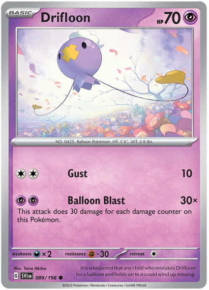 Pokemon Card Scarlet & Violet 089/198 89/198 Drifloon Common *MINT*