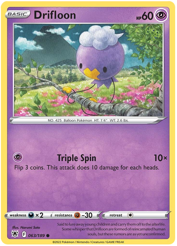 Pokemon Card Astral Radiance 63/189 063/189 Drifloon Common