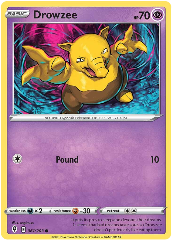 Pokemon Card Evolving Skies 61/203 061/203 Drowzee Common