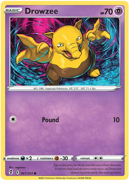 Pokemon Card Evolving Skies 61/203 061/203 Drowzee Common