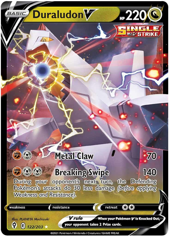 Pokemon Card Evolving Skies 122/203 122/203 Duraludon V Ultra Rare *M*